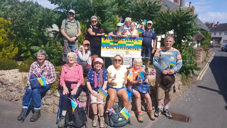 A group of walkers in Williton have raised £1,500 toward an ambulance to support frontline troops in Ukraine.