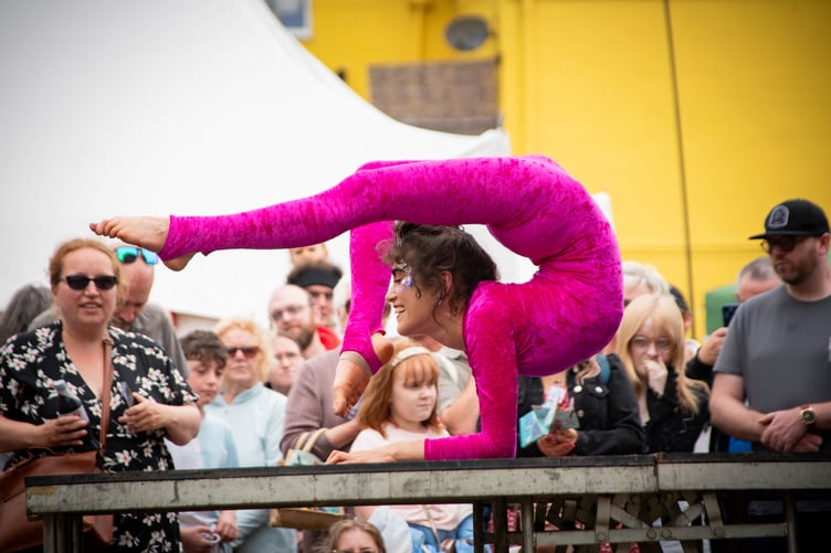 Contorting acrobats will be back again this year for the fourth Minehead Bay Festival on August 30.