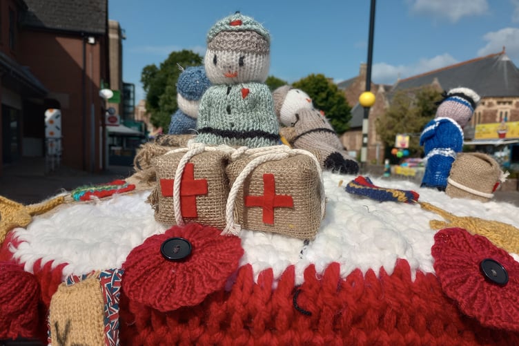 The postbox topper in Minehead ahead of VJ Day. PHOTO: Fiona Haigh