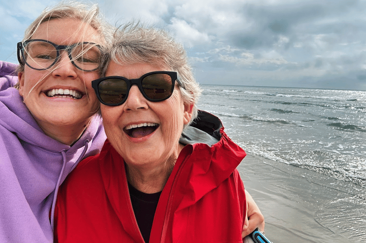 Junior doctor Meg Pragnell, who is attempting a world record 15 middle distance triathlons in 15 days, pictured with her mother, to whom she donated a kidney.