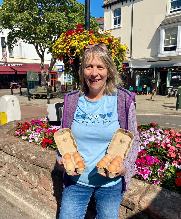 Alison Barton, whose Deane Barton Eggs is one of the weekly supporters of West Somerset Food Cupboard.