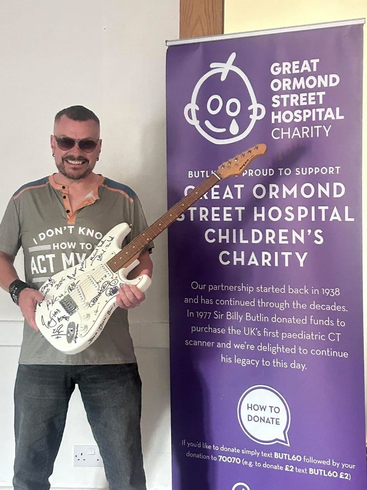 The sale of guitars signed by artists playing at Butlin's Minehead Big Weekender's has been helping to build a new children's cancer centre for Great Ormond Street Hospital. PHOTO: Butlin's.