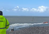 Minehead lifeboat crews and Coastguard helicopter in rescue of stranded walkers