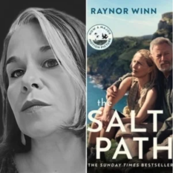 The Observer journalist Chloe Hadjimatheou and the film poster for ‘The Salt Path’.