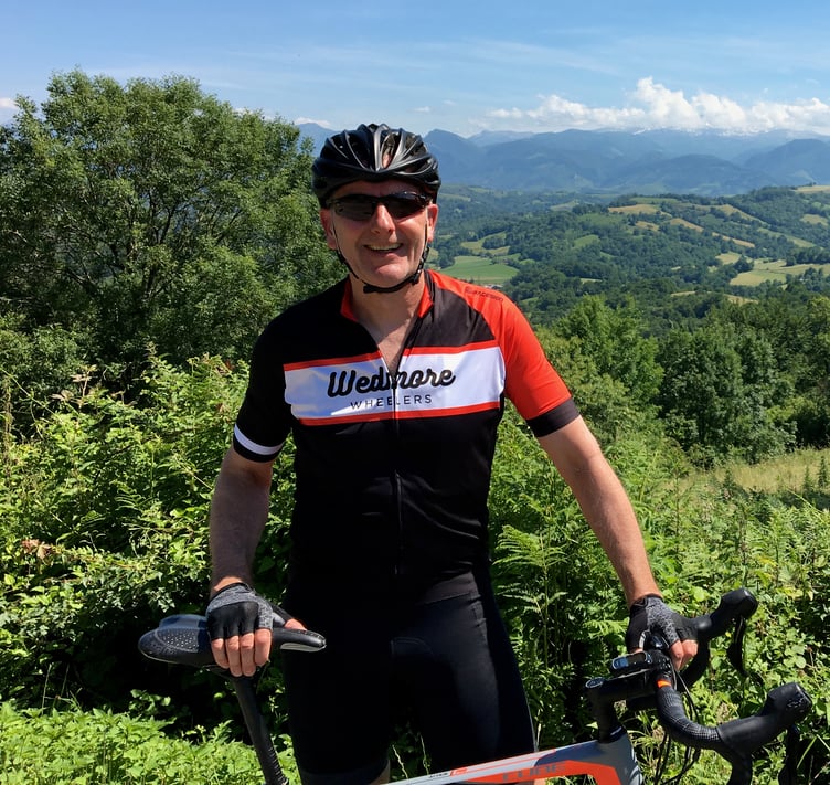 Tim Blackburn, who is cycling across the Quantocks Hills and Exmoor for a kidney charity.