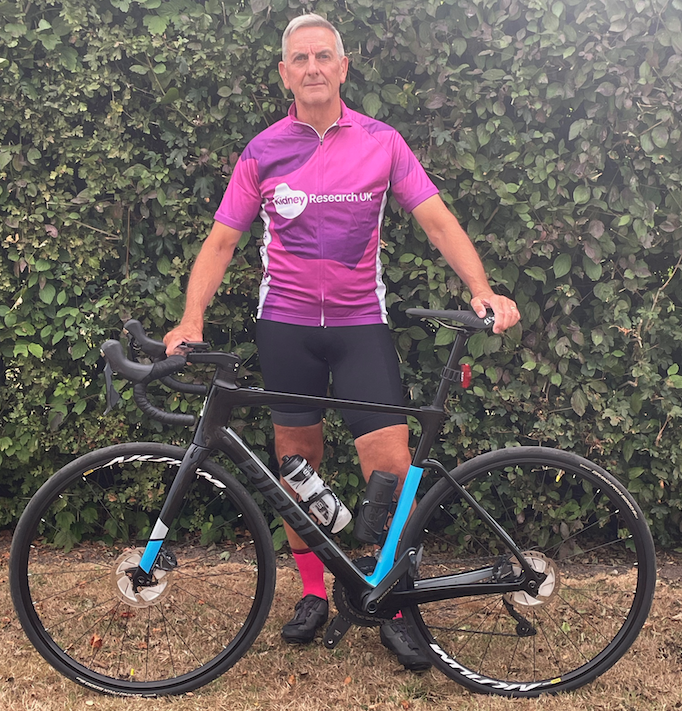 Tim Blackburn, who is cycling 200 miles over the Quantocks and Exmoor to support Kidney Research UK.