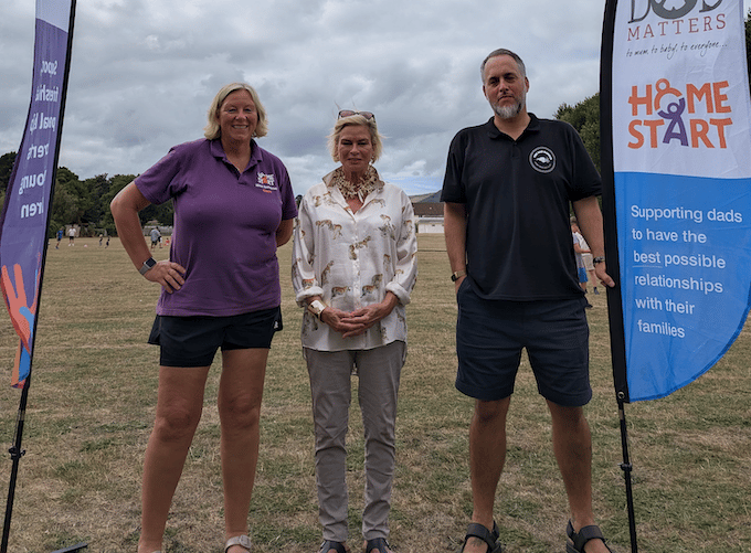 Local MP Rachel Gilmour (centre) with Home-Start West Somerset manager Clare Pound and 'dad co-ordinator' Dan James.