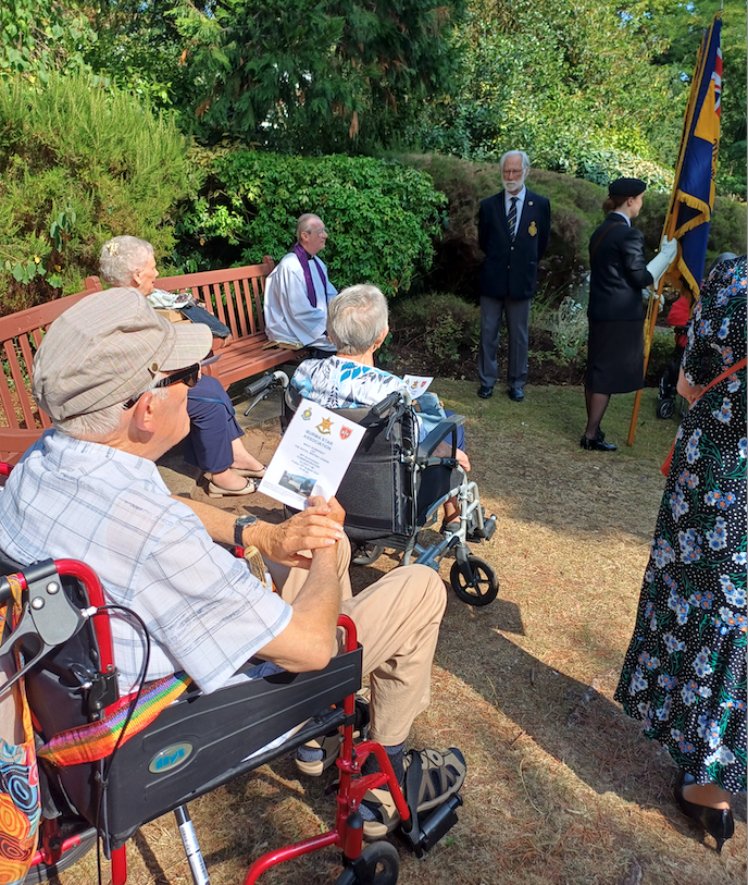 Father David Savoury led a Burma Star Association ceremony in Blenheim Gardens, Minehead, to mark the 80th anniversary of VJ Day.