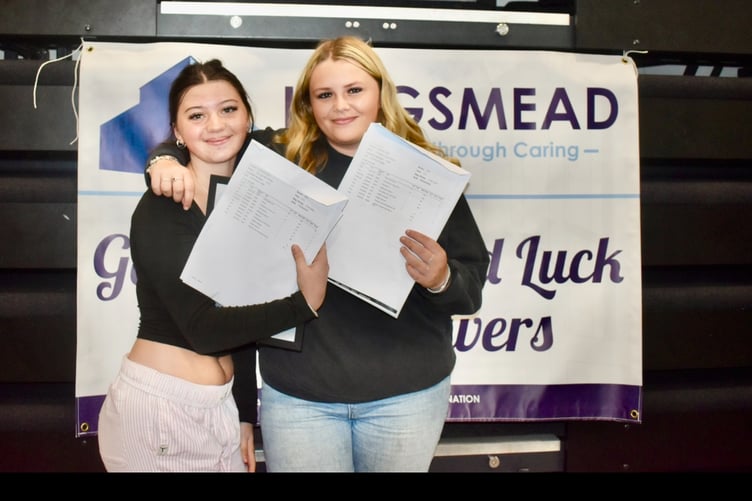 Improved GCSE results were celebrated by pupils Kingsmead School, Wiveliscombe.