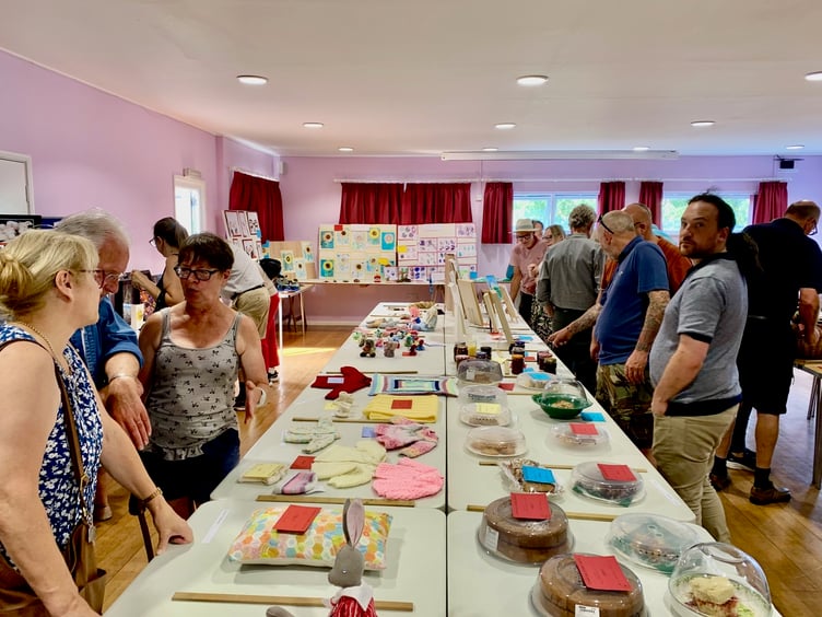 Cakes and crafts on display at Timberscombe Show 2025.