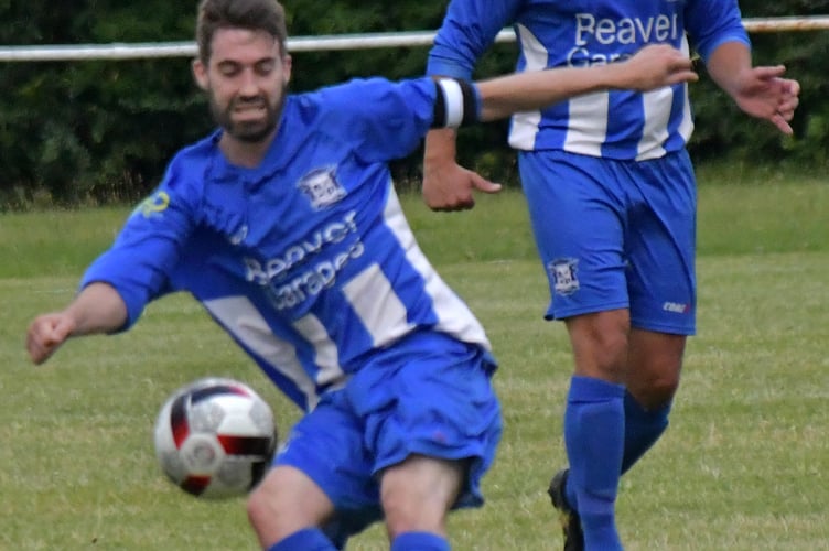 Guy Burns - close to scoring a third goal for Minehead
