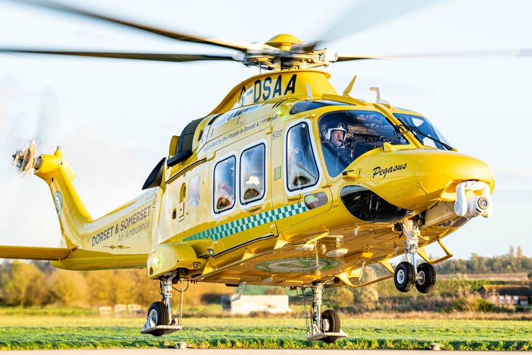 ‘Peggy’, Dorset and Somerset Air Ambulance’s current helicopter.