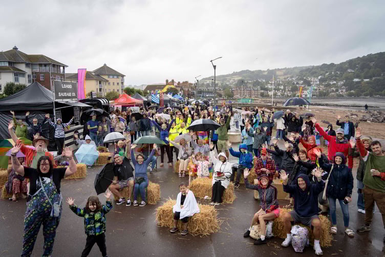 Spirits were not dampened by the rain which swept over the Minehead Bay Festival on Saturday.