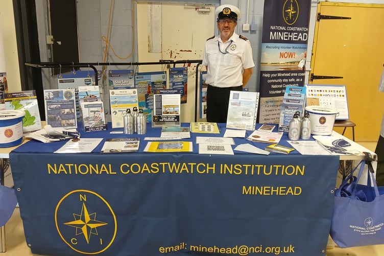 Minehead National Coastwatch Institution had a presence at the town's 2025 flower and produce show.