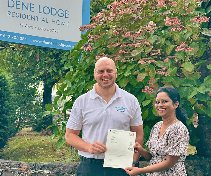 Dene Lodge, Minehead care home manager Lewis Don and deputy manager Jisna Mariam.