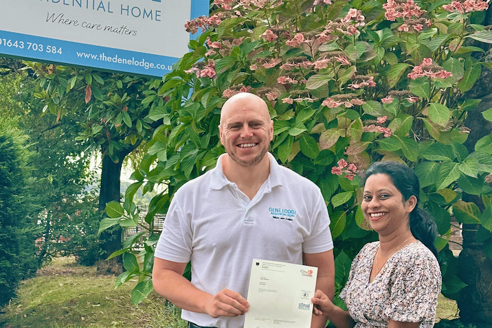Dene Lodge, Minehead care home manager Lewis Don and deputy manager Jisna Mariam.