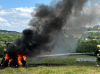 Tractor destroyed in village fire