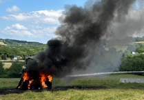 Firefighters rush to blaze near Wheddon Cross but cannot save tractor