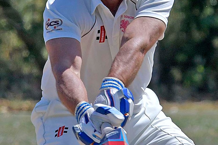Paul Sparks in action for Watchet against Ashbrittle earlier this season