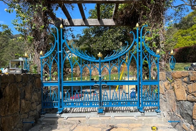 One of the sets of gates made by a group of Exmoor blacksmiths for a property in Australia which has been nominated for a construction award.