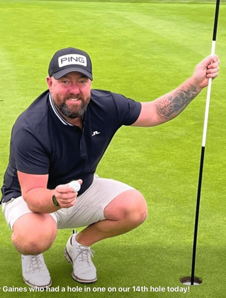 Ashley Gaines - holed in one at the 192nd 14th hole at Oake Manor