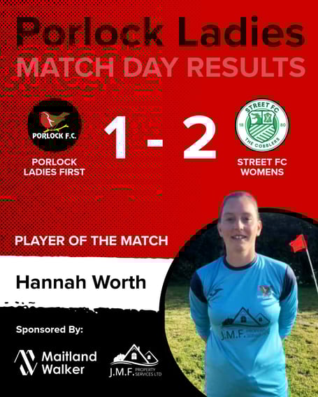 Hannah Worth - Porlock Ladies' Player of the Match