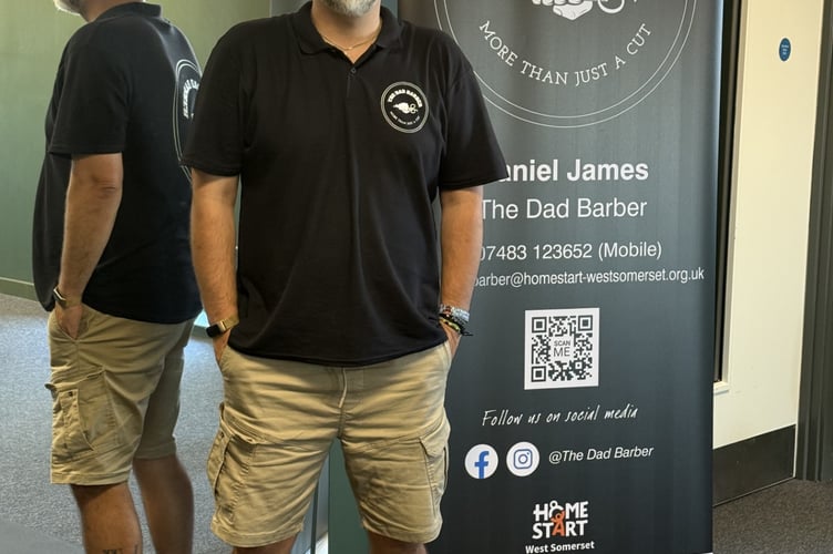 West Somerset's 'Dad barber' Daniel James is offering mental health support with a haircut.
