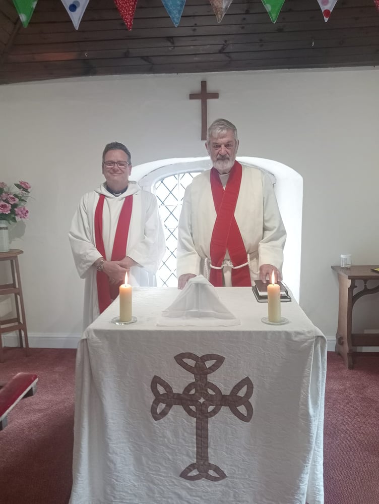 The Rev Mark Philips and the Rev Dr Andrew Tatham in Watchet's Holy Cross Chapel.