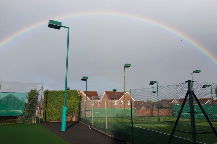 Minehead Tennis Club on a wet Thursday evening
