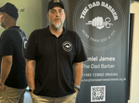 Dad's new friend the pop-up barber
