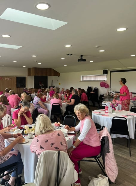 A pink tea party was held in Watchet Bowling Club to support Musgrove Park Hospital's Beacon cancer centre.
