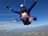 Octogenarian impressed by "fantastic view" during epic parachute jump