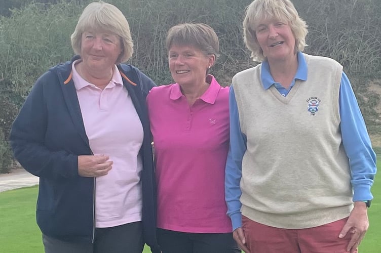 Winners of the 2025 Ladies Open Bowmaker - Cath Binding, Sue Garwood and Annette O'Hare  
