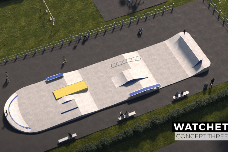 A concept design for a proposed wheeled park in Watchet. IMAGE: Maverick.