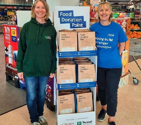 Tesco food bags have helped boost donations to the West Somerset Food Bank.