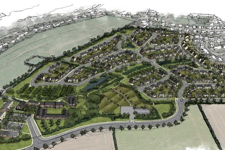 A visual impression of how a proposed new housing estate off Brendon Road, Watchet, could look.