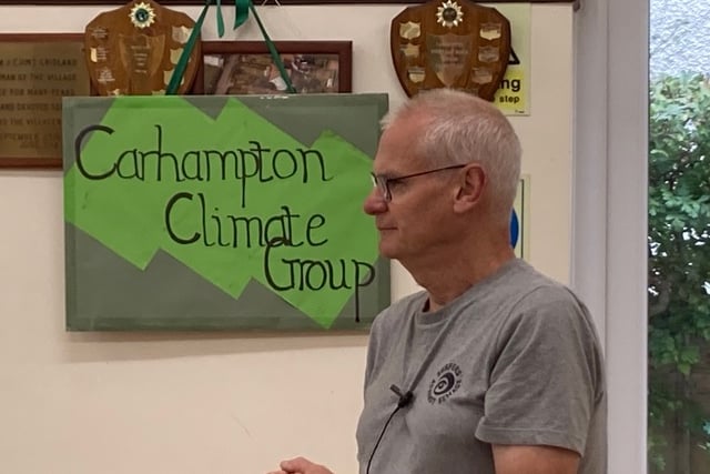 Plastic Free Exmoor's Peter Hoyland speaks to the Carhampton Climate Group.