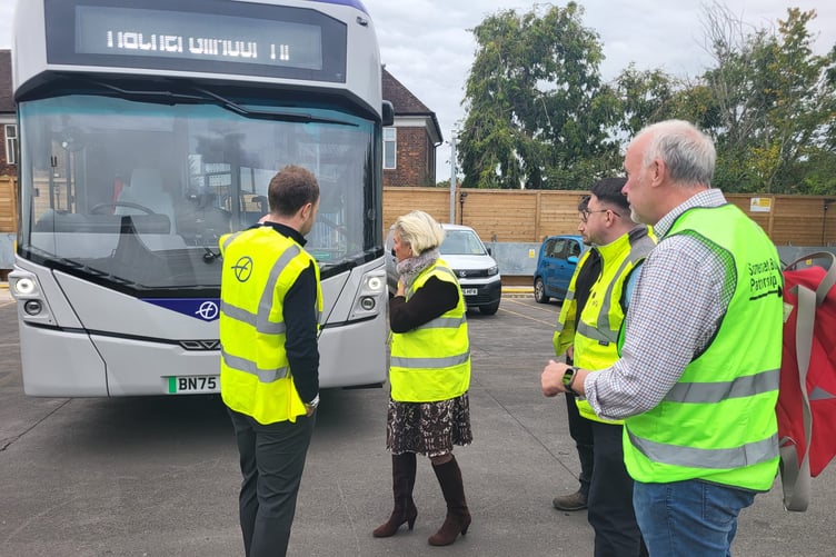 MP Rachel Gilmour (centre) has met First Bus managers to raise concerns of passengers about the standard of services in West Somerset.