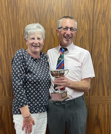 Oake Manor Roffey Cup winners Janet Howe and Mike How.