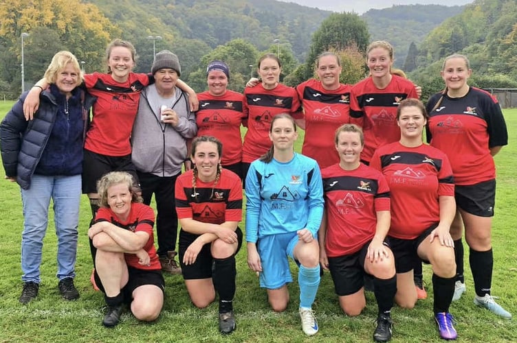 Porlock Ladies, back left to right: Barbara Healey, Izzy Fitzgearld, Jon Healey, Georgia Perkins, Rhian Powis, Lauren Smith, Christina Storey, Kirsty Trevis; front: Helen Wye, Amber Coles, Hannah Worth, Julie Netherway, Sarah Davenport.