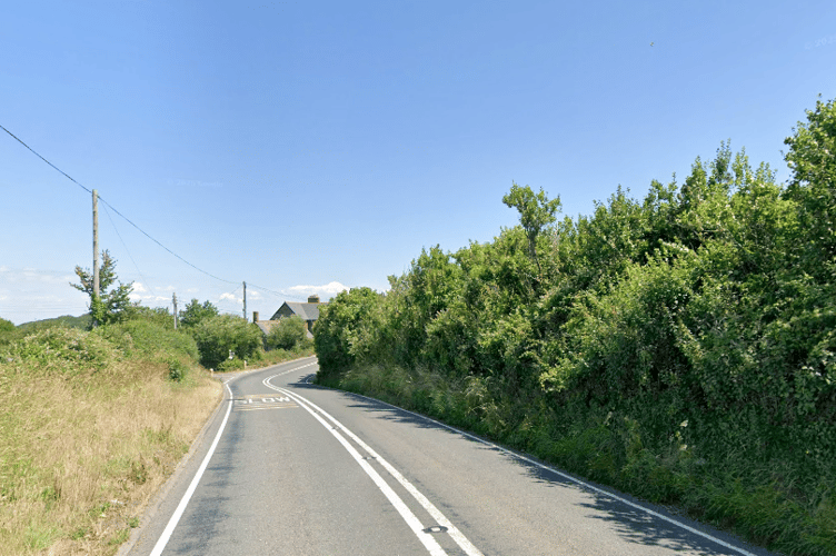 The A39, between West Quantoxhead and East Quantoxhead. 