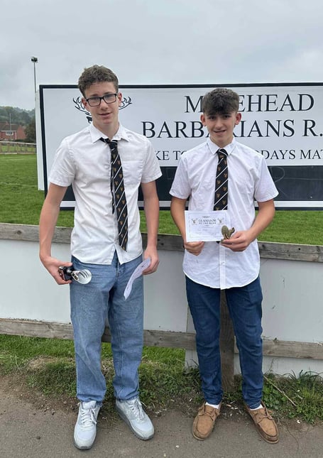 The Under 14s - Harry Tucker Barbarian of the Day and Ed White Gladiator