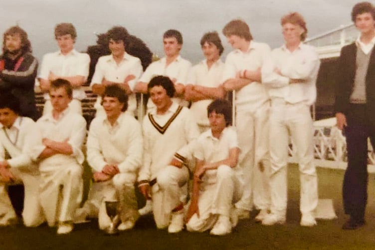 In 1981 the West Somerset Upper School cricket team coached by Colin Johnson reached the Somerset County Final that was played at the County Ground in Taunton. The team is pictured Back left to right, Colin Johnson, Roger Holland, Douglas beaver, Kevin Prescott, Steve Baker, Andrew Stevens, John Date, and in uniform Bruce Kentish. Front left to right, Shaun Colman, Robert Yaw, Andrew Murrell, Kenny Cross, Mark Rawle