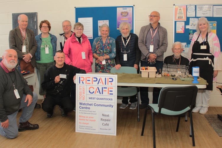Volunteers from across the West Quantocks area at Watchet Community Centre for the launch of the new Repair Café