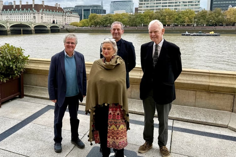 West Somerset MP Rachel Gilmour on the terrace of the House of Commons with members of Ada in Porlock.
