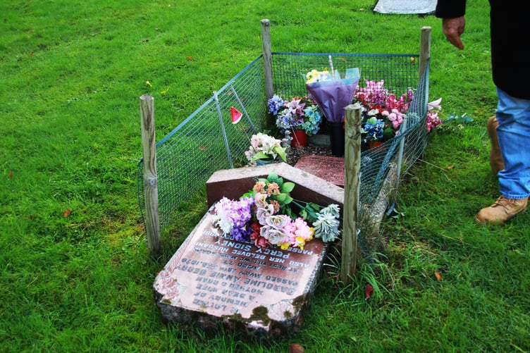 Despite the grave appearing to be cared for, the headstone on this plot in Porlock Cemetery has been flattened. PHOTO: George Ody.