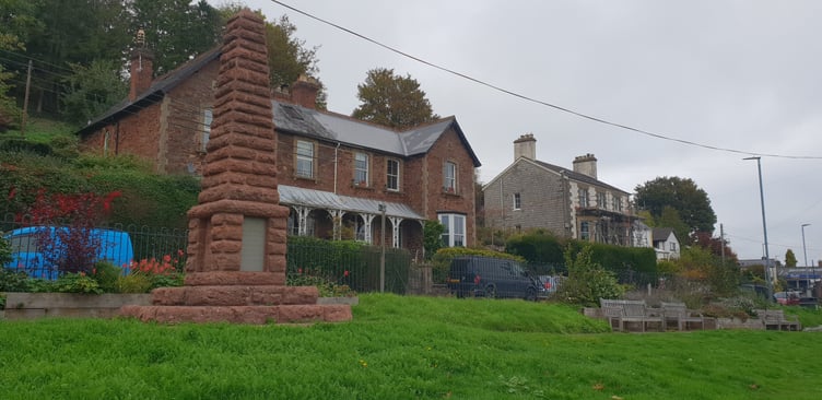The war memorial in Wiveliscombe Recreation Ground.