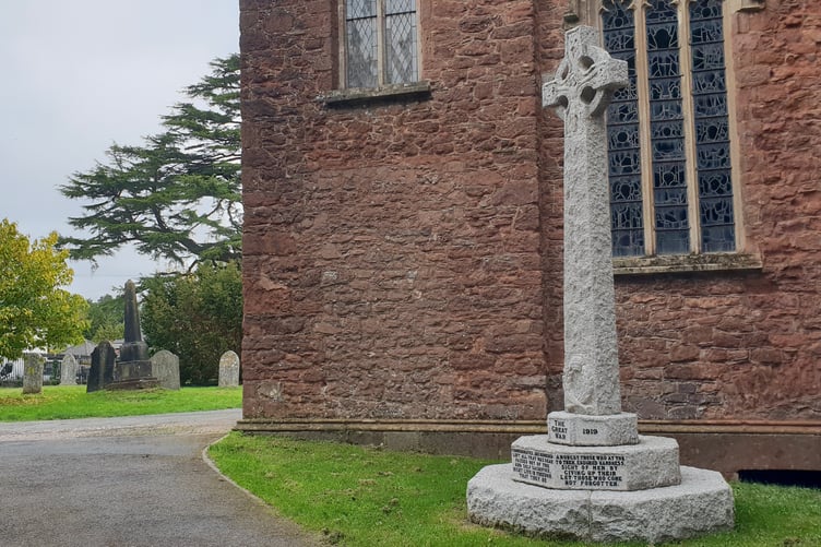 Wreaths will be laid at the war memorial outside St Andrew's Church, Wiveliscombe, on Remembrance Sunday.