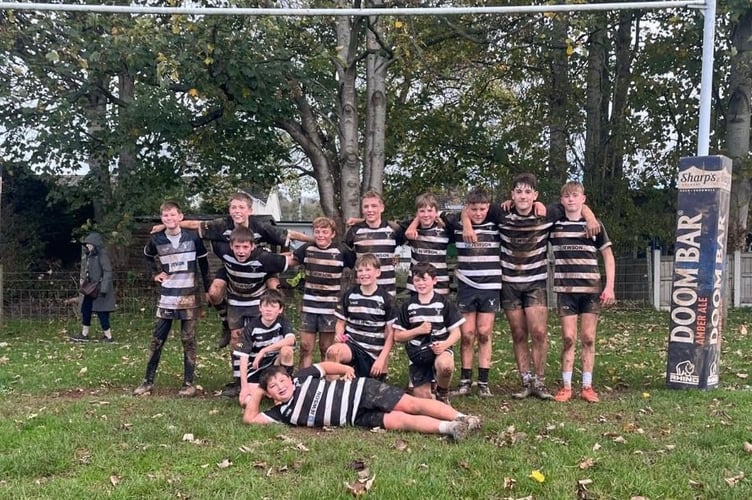 Minehead's triumphant Under 13s' rugby side