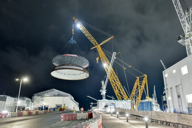 Construction work continues at Hinkley Point C nuclear power station.